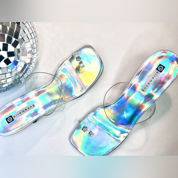 🪩Ellemenno “FANTASMA” Holographic heel sandals. 🪩 - Picture 8 of 9